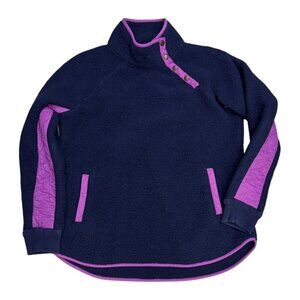 SOUTHERN TIDE Sherpa Fleece Navy Blue Winter Casual Jacket Womens Large